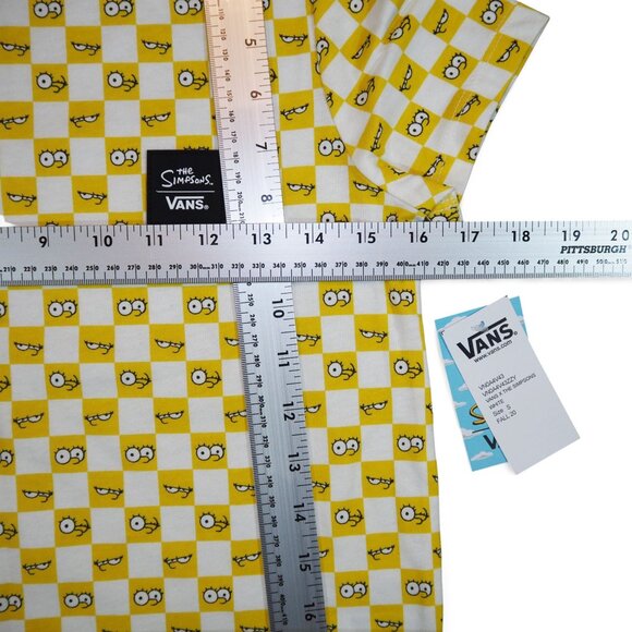 Vans x The Simpsons Checkerboard Shirt Women's S Yellow / White - Picture 10 of 11